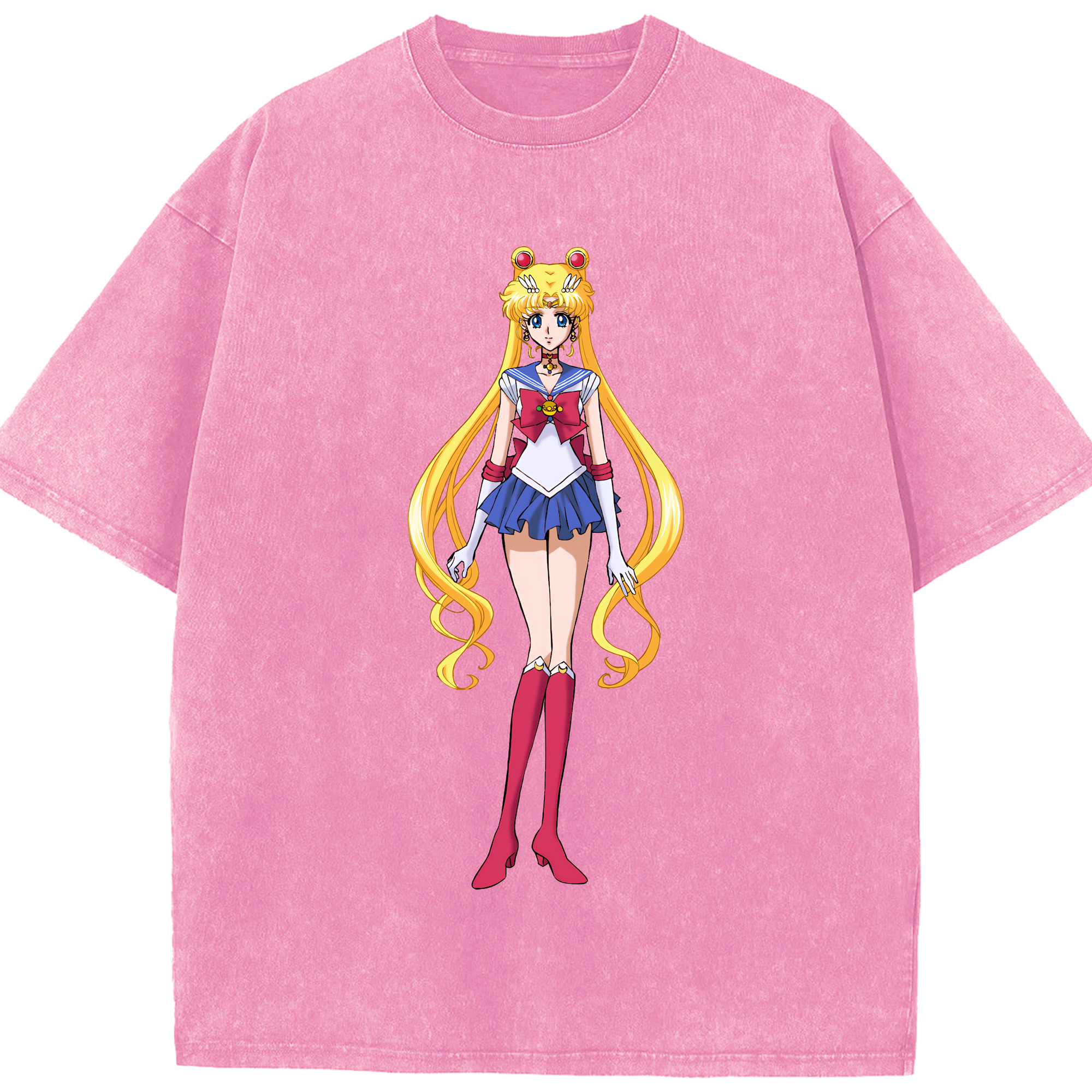（画像用） 美少女戦士セーラームーン 月野 うさぎ つきの うさぎ Sailor Moon Tsukino Usagi 綿100% ヴィンテージ風 半袖Tシャツ（フロントプリント）